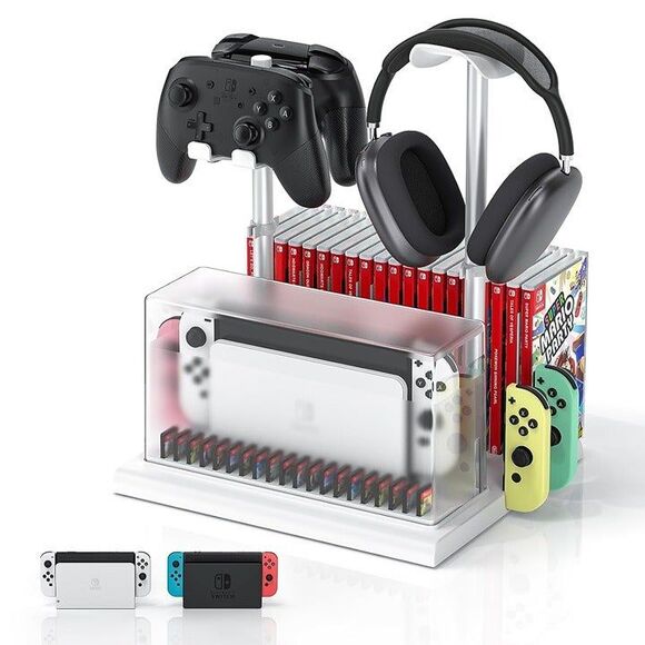 Switch Storage with Controller and Headphone Holder for Nintendo Switc - Picture 2 of 9